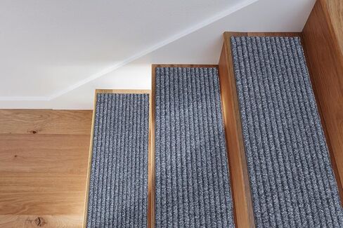 مجموعة أوتومانسون سكرابي ريب مقاومة للماء ومضادة للانزلاق بتصميم صلب مقاس 8 بوصة × 30 بوصة مداس سلالم داخلية/خارجية، 7 عبوات، أسود in Kuwait
