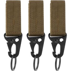 Edapter Tactical Gear Clip Band Gear Keeper Pouch Key Chain Nylon Belt Keychain EDC Molle Webbing Key Ring Holder Military Utility Hanger Keychain Hook Compatible with Molle Bags-Pack of 3