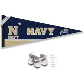 College Flags & Banners Co. US Navy Midshipmen Pennant Flag and Wall Tack Mount Pads