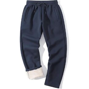 Yameekamulga Men's Winter Fleece Pants Sherpa Lined Sweatpants Active Athletic Running Jogger Track Causal Pants
