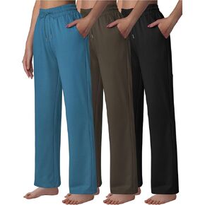 Women's High Waist Lounge Pants Wide Leg Yoga Sweatpants Loose Casual Pockets Drawstring Workout Joggers Pants
