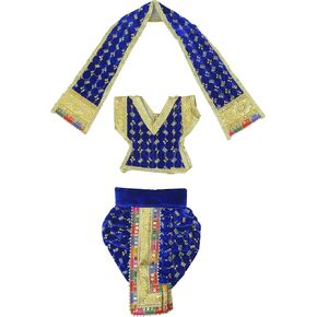 Decorative God Dhoti Dress Ganpati/Krishna Set/Poshak for God/Dhoti Set for Statues of Home Mandir/God Clothes/Dress for Ganpati/Vinayagar veshti Vastra for Traditional Festival(Size:- 6")(Red)