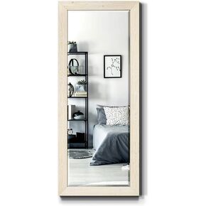 Renditions Gallery Rustic Barnwood Full Length Rectangular Framed Wall Mirror-White, 25X61