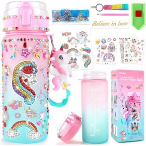 GirlsHome Decorate Your Own Mermaid Water Bottle Kits for Girls, Mermaid Toys for Girls Age 4-10 Painting Crafts, Fun Arts and Crafts Kits 6-12 Year Old Toddler Girls Birthday Christmas Gifts Toys