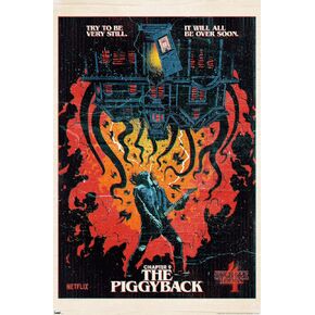 Trends International Netflix Stranger Things: Season 4 - The Piggyback Wall Poster, 22.37" x 34.00", Unframed Version