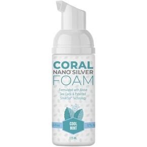 Coral Nano Silver Foaming Toothpaste, Natural Fluoride Free Toothpaste, SLS and Glycerin Free, Cool Mint, 4 Ounce