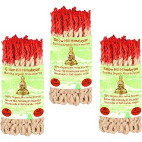 Tibetan Nepali Buddha Rope Incense, 3.5" Length - 3 Packs X 45 Rope Per Pack - Organic Composed of 26 Ritual Ingredients – Snow Hill Himalayan Handmade Buddha Rope Incense
