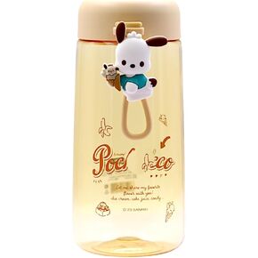 350ml Kawaii Melody Cartoon Water Bottle 11.7oz Kitty Cute Small Capacity Water Bottles for Women Girls 4 Colors Perfect for Office School (Brown)