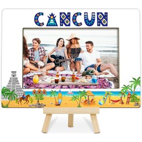 New York Picture Frame, New York Themed Gifts, New York Souvenirs Picture Frame, Honeymoon Vacation, Wedding Gifts, Wood 4x6 Photo Frame for Desk Display-A10
