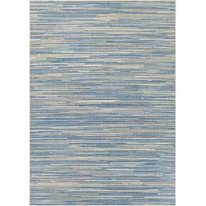 Couristan Monaco Collection Round Alassio Rug 2'3" x 7'10" Sand/Azure/Turquoise
