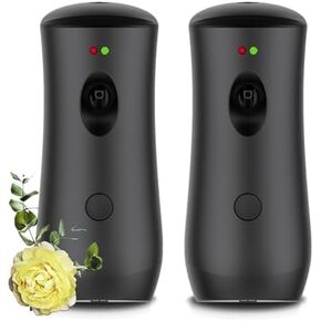(2-Pack) Automatic Air Freshener Spray Dispenser, Wall Mounted/Free Standing Air Fresheners for Home and Commercial Use, Multiple Time Scent Release Setting for Room/Restroom Sprayer (Black ADS05)