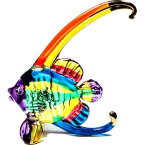 Art Miniature Hand Blown Glass Color Painted BANNERFISH SEA Animals Figurines