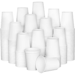 8 oz Paper Cups, 300 Pack 8oz Disposable Paper Coffee Cups, Coffee Cups 8 oz for Cold and Hot Drinks, White Paper Drinking Cups for Parties, Picnic, Cafes, Bistros and Events