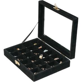 Earrings Organizer Jewelry Case Earrings Storage Tray Earrings Box Velvet Small Jewelry Box for Girls Women (Grey)