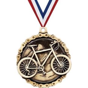 Gold Mountain Bike Medals - 2" 3D Cycling Award Medals with Neck Ribbon Prime