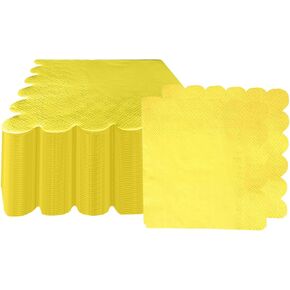 50 Pieces 3-ply Light Green Napkin Disposable Scalloped Cocktail Napkins Beverage Napkins Dessert Napkins Paper Napkins for Wedding Birthday Party Paper Dinner Napkins Suitable for Party Supplies