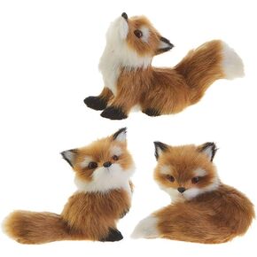 Raz Imports Red Foxes Christmas Tree Ornaments 3 Piece Set 4 Inch Fox