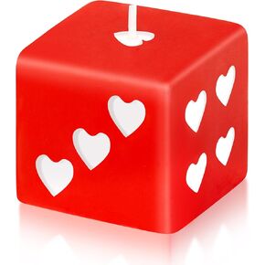 Black Red Heart Dice Candle Danish Pastel Room Decor Aesthetic Pine Fragrance Long Lasting Natural Soy Wax Handmade Aromatherapy Candles Desk Decoration Gift for Home Bedroom Supplies 2 x 2 in