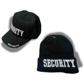 Security Beanie and baseball cap combo black and white cuffed Beanie Knitted Beanie Hat Embroidered Hat Black Winter Skull Cap unisex summer cap all weather. Halloween costumes, Wedding ring security.