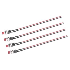 MECCANIXITY 4 قطع 3A 250V AC 7mm مفتاح زر ضغط صغير ذاتي القفل SPST PBS-110 بدون زر مفتاح أحمر مع أسلاك ملحومة مسبقًا للأجهزة الإلكترونية والأجهزة المنزلية