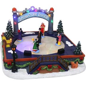 Christmas Village Skating Pond Animated Lighted Musical Snow Village Perfect Addition to Your Christmas Indoor Decorations & Holiday Displays