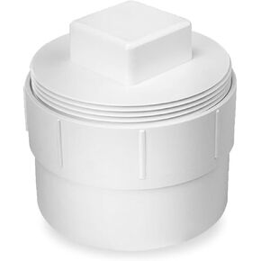 4" PVC Sewer Cleanout Adapter with Plug Pipe Fitting, Drainage Sewer Cleanout Cap PVC DWV Pipe Cover,For Use With 4-Inch Sewer and Drain Pipe