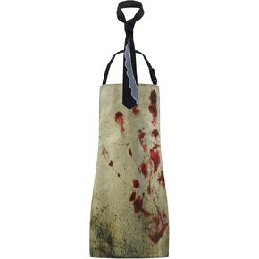 Halloween Bloody Apron Horror House Bloody Butcher Costume Aprons Bloody Handprint Adjustable Funny Apron