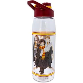 Harry Potter Hogwarts Anime Plastic Water Bottle With Screw-Top Handle Lid | Large Plastic Sports Jug | Holds 28 Ounces