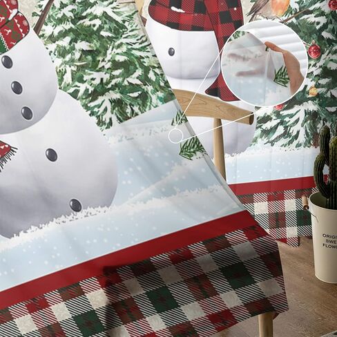 Christmas Sheer Curtains 84 Inch Length 2 Panels Set, Christmas Snowman Kitchen Curtains Rod Pocket Semi Sheer Drapes for Bedroom Living Room, Xmas Tree Elk Voile Curtain I'll Be Home for Christmas in Saudi Arabia