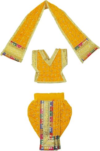 Decorative God Dhoti Dress Ganpati/Krishna Set/Poshak for God/Dhoti Set for Statues of Home Mandir/God Clothes/Dress for Ganpati/Vinayagar veshti Vastra for Traditional Festival(Size:- 6")(Red) in Saudi Arabia