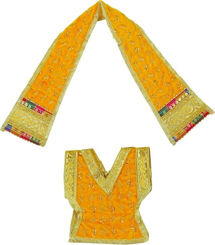 Decorative God Dhoti Dress Ganpati/Krishna Set/Poshak for God/Dhoti Set for Statues of Home Mandir/God Clothes/Dress for Ganpati/Vinayagar veshti Vastra for Traditional Festival(Size:- 6")(Red) in Saudi Arabia