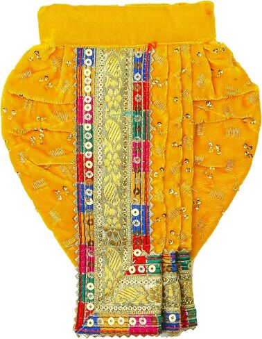 Decorative God Dhoti Dress Ganpati/Krishna Set/Poshak for God/Dhoti Set for Statues of Home Mandir/God Clothes/Dress for Ganpati/Vinayagar veshti Vastra for Traditional Festival(Size:- 6")(Red) in Saudi Arabia