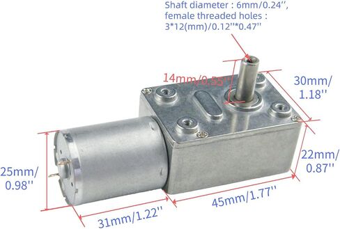 CHANCS محرك تخفيض السرعة 370WG 12V DC 0.6RPM DC دودة موتور تروس صلابة عالية محرك ثابت قوس in Kuwait