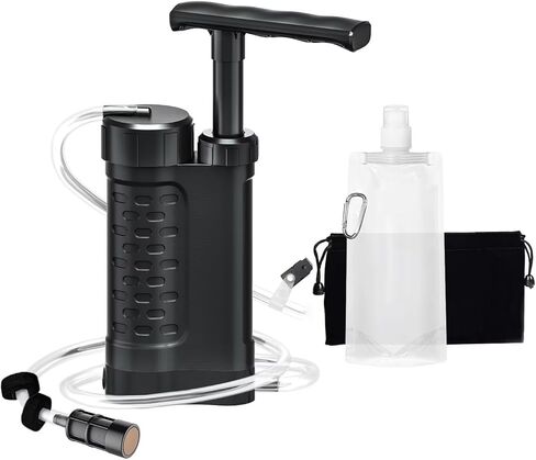 Water Filter Pump, 0.01 Micron 5-Stage Water Filter,Portable Outdoor Emergency and Survival Gear - Camping, Hiking, Backpacking (K8188 White) in Saudi Arabia