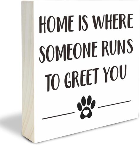 4"X4" Wooden Block Sign - Zoomies - Dog Theme Decorative Pine Wood Plaque, Home & Office Desk Decor, Dog Lover Gift, Room Tabletop, Shelf Accessories (Black) - A02 in Saudi Arabia
