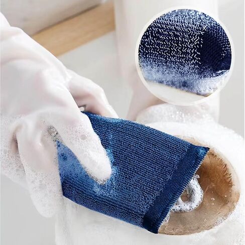 Steel Wool Sponges for Kitchen - Kitchen Scrubbers Dish Sponges, Non-Scratch Microfiber sponges for Cleaning, Pots and Pans Scrub Sponge(6 Pack) in Saudi Arabia