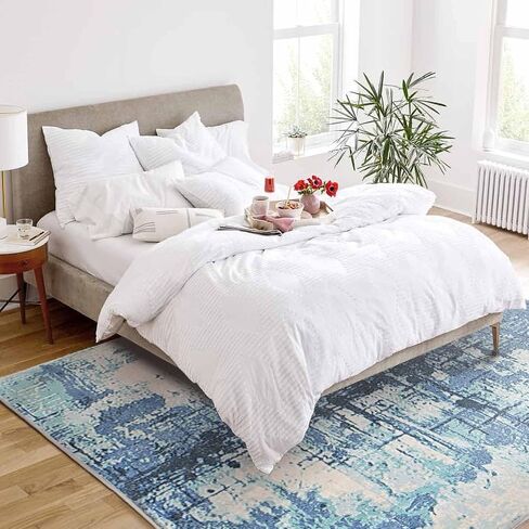 Area Rugs 5.2' x6.5' Abstract Rug Distressed Non-Slip Rug for Living Room Bedroom Carpet Indoor Home Rug Floor Mat, Ink Blue in Saudi Arabia