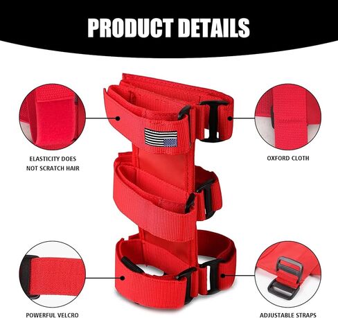 Pack-1 American Flag Car Fire Extinguisher Holder Strap, Adjustable Durable Fabric Vehicle Fire Extinguisher Mount, Compatible with Jeep Wrangler 1965-2022 JK JKU TJ CJ Gladiator (Red) in Saudi Arabia