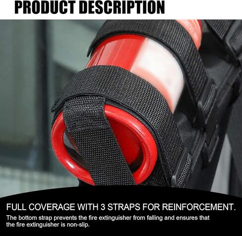 Pack-1 American Flag Car Fire Extinguisher Holder Strap, Adjustable Durable Fabric Vehicle Fire Extinguisher Mount, Compatible with Jeep Wrangler 1965-2022 JK JKU TJ CJ Gladiator (Red) in Saudi Arabia