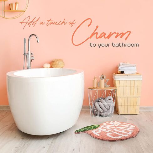 سجادة حمام بيتشي كلين - سجادة حمام خوخي - سجادة حمام لطيفة - سجادة حمام ديكور حمام خوخي - سجاد حمام خوخي فائق النعومة - سجادة حمام فخمة سميكة ديكور حمام - سجادة حمام صغيرة قابلة للغسل والتجفيف in Kuwait