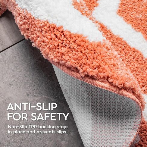 سجادة حمام بيتشي كلين - سجادة حمام خوخي - سجادة حمام لطيفة - سجادة حمام ديكور حمام خوخي - سجاد حمام خوخي فائق النعومة - سجادة حمام فخمة سميكة ديكور حمام - سجادة حمام صغيرة قابلة للغسل والتجفيف in Kuwait