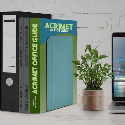 Acrimet Jumbo Premium Metal Bookends 9" (Heavy Duty) (Purple Color) (1 Pair) in Saudi Arabia