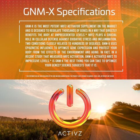 ACTIVZ - GNM-X - Ultimate Nrf2 Activator for Genetic Cellular Defense & Anti-Aging Power! Unlock Your Body's Potential with The Most Potent Epigenetic for Enhanced Well-Being & Longevity - 30 Capsule in Saudi Arabia