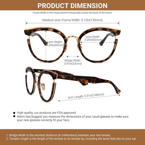 VOOGLAM Cateye Blue Light Glasses for Women Anti Eyestrain Dry Eyes Computer Phone TV Eyewear Retro in Kuwait