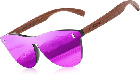 نظارات شمسية مستقطبة من KINGSEVEN Bubinga بتصميم كلاسيكي أنيق للرجال والنساء، عدسة عاكسة B5510 in Kuwait