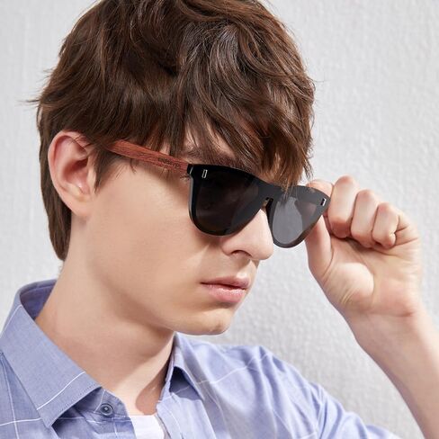 نظارات شمسية مستقطبة من KINGSEVEN Bubinga بتصميم كلاسيكي أنيق للرجال والنساء، عدسة عاكسة B5510 in Kuwait