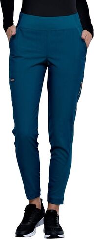 Cherokee Statement CK175 Women's Mid-Rise, Tapered Leg Pull-on Pant, Caribbean Blue, X-Large in Saudi Arabia