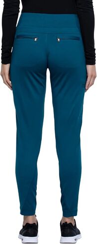 Cherokee Statement CK175 Women's Mid-Rise, Tapered Leg Pull-on Pant, Caribbean Blue, X-Large in Saudi Arabia