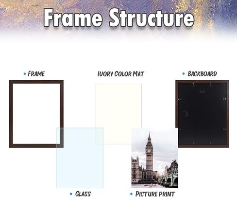 AUEAR 11x14 Picture Frames Set of 6, Matted to 8x10 or 11 by 14 without Mat, Gallery Wall Photo Frame with Glass, Vertical & Horizontal Display (6 Pack, Black) in Saudi Arabia
