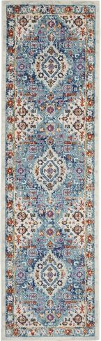 Nourison Passion Bohemian Ivory/Multi 2'2" x 7'6" Area -Rug, Easy -Cleaning, Non Shedding, Bed Room, Living Room, Dining Room, Kitchen (2x8) in Saudi Arabia